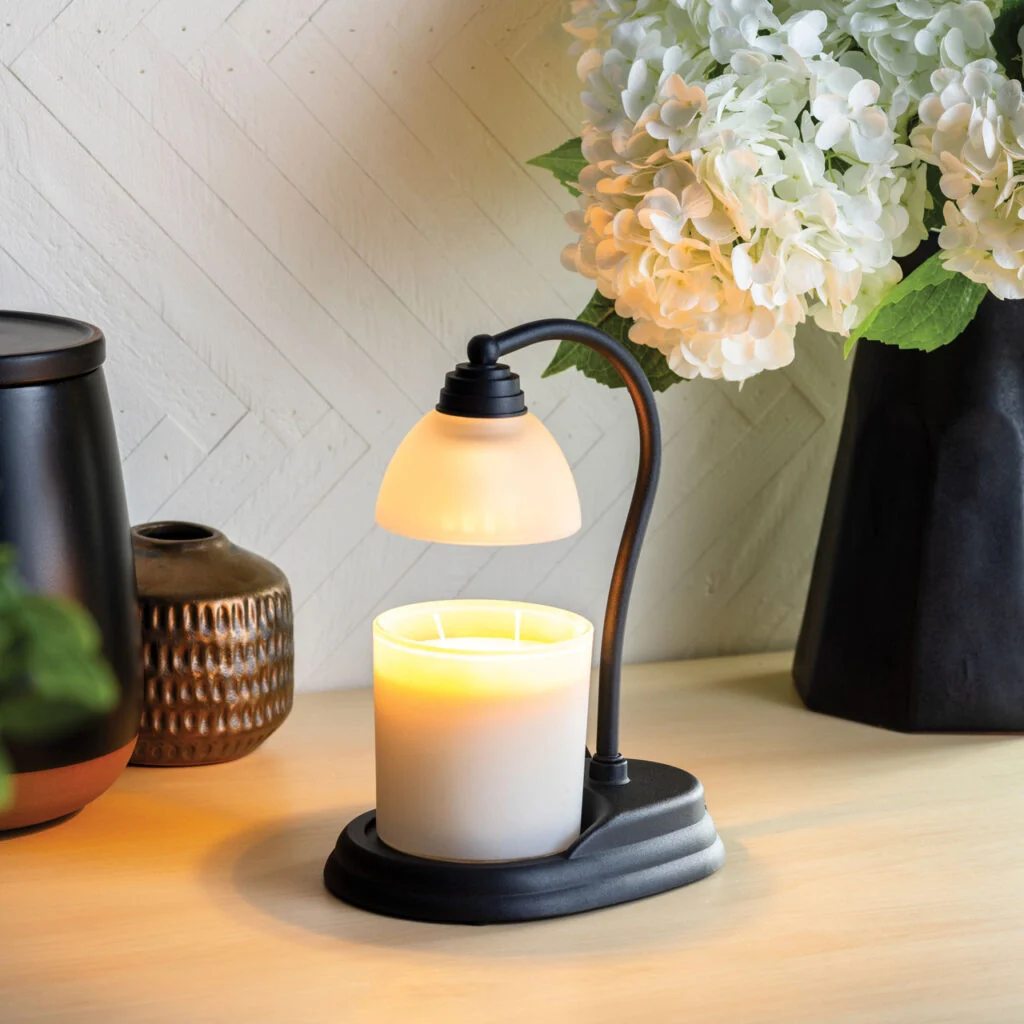 Unique Black Aurora Candle Warmer Lamp Green