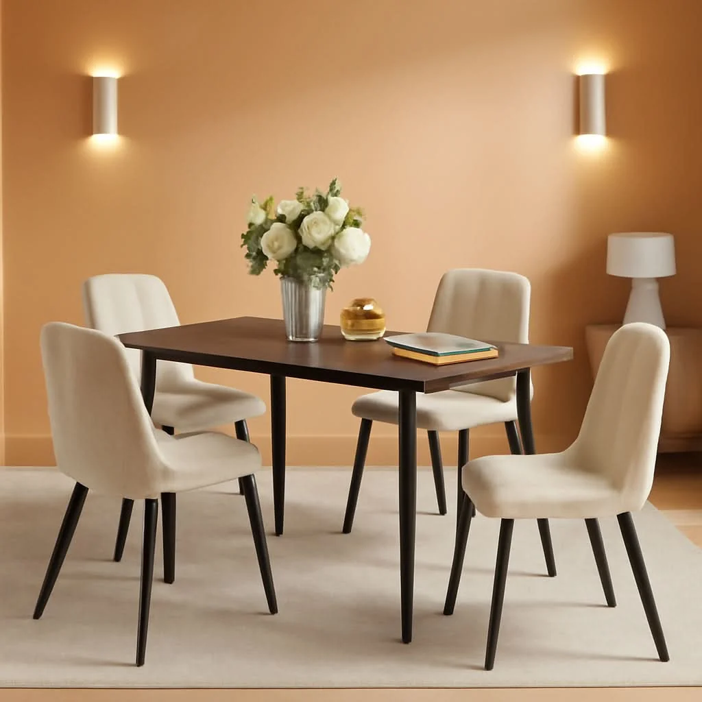 Top-Quality Cream-White Dining Chairs 4-Pack For Kitchen Modern Refined