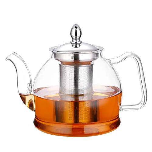Functional 1000ml Glass Teapot with Removable Infuser Dependable