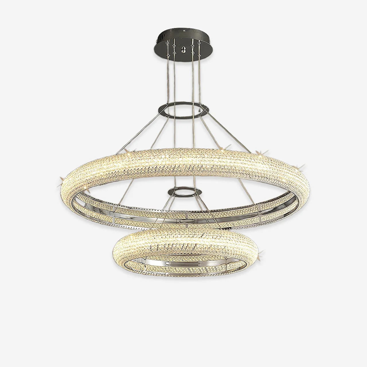 World-Class Asscher Ring Chandelier Genuine