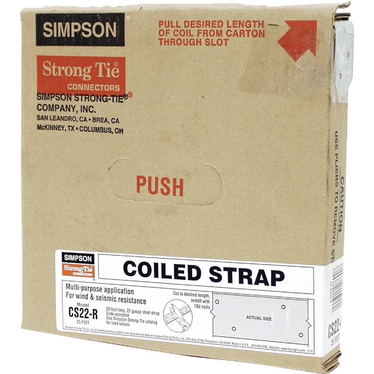 Environmentally Friendly Simpson Strong-Tie 1-1 4 in. x 25 ft. Galvanized Steel 22 Gauge Coiled Strapping Eco-Friendly