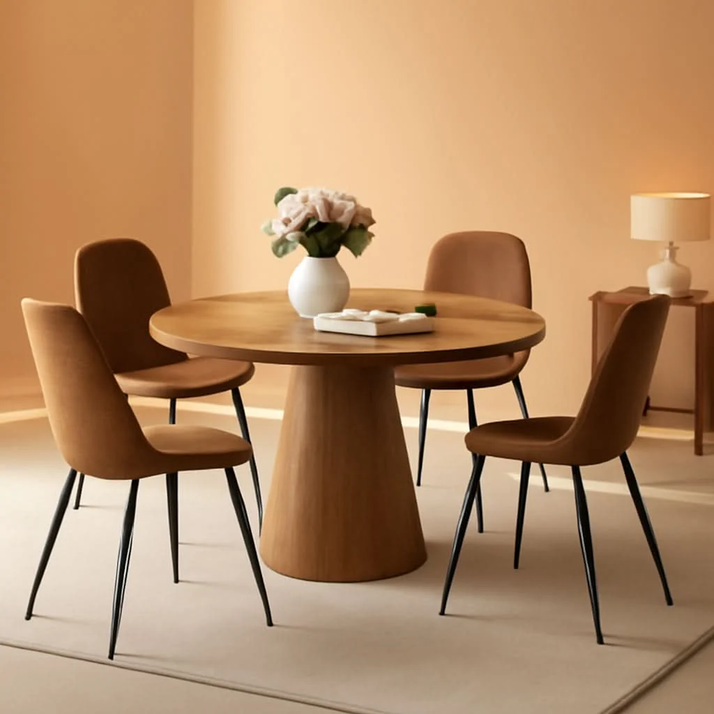 High-Grade Luxurious Round Space Saving Dining Table Set For Four Top-Quality