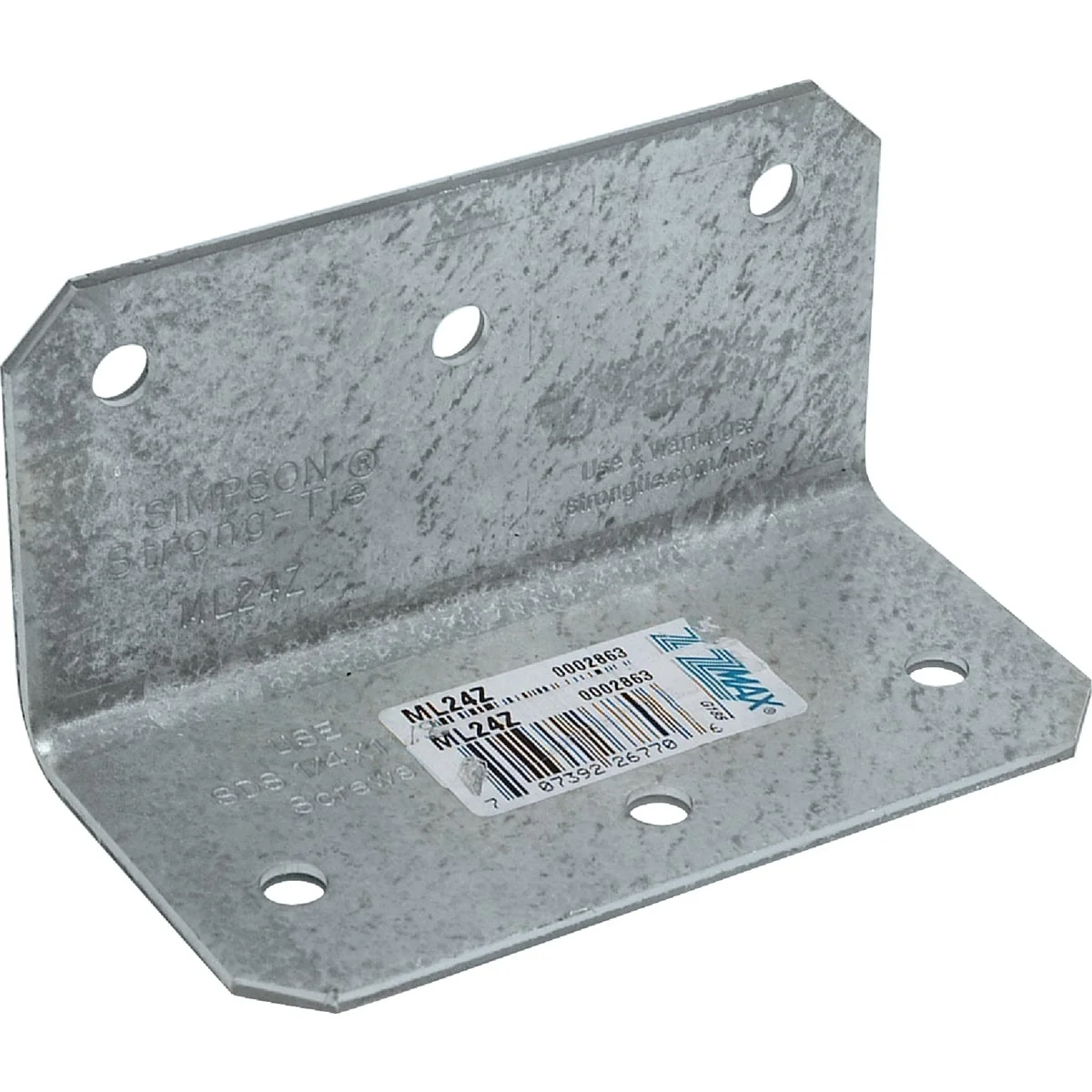 Detailed ML 2 In. x 4 In. 12-Gauge ZMAX Galvanized Medium L Angle Verified
