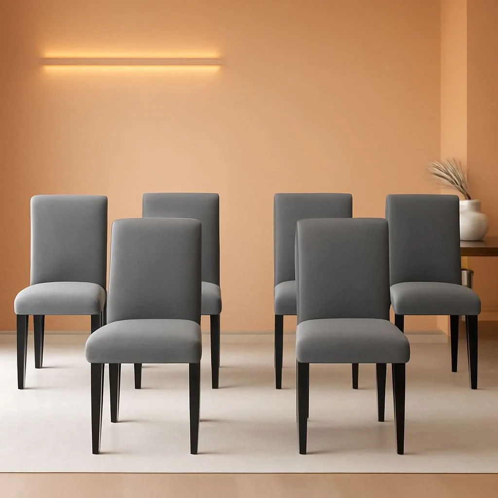 Official Set of 6 Mid Century Modern Upholstered Dining Chairs Convenient