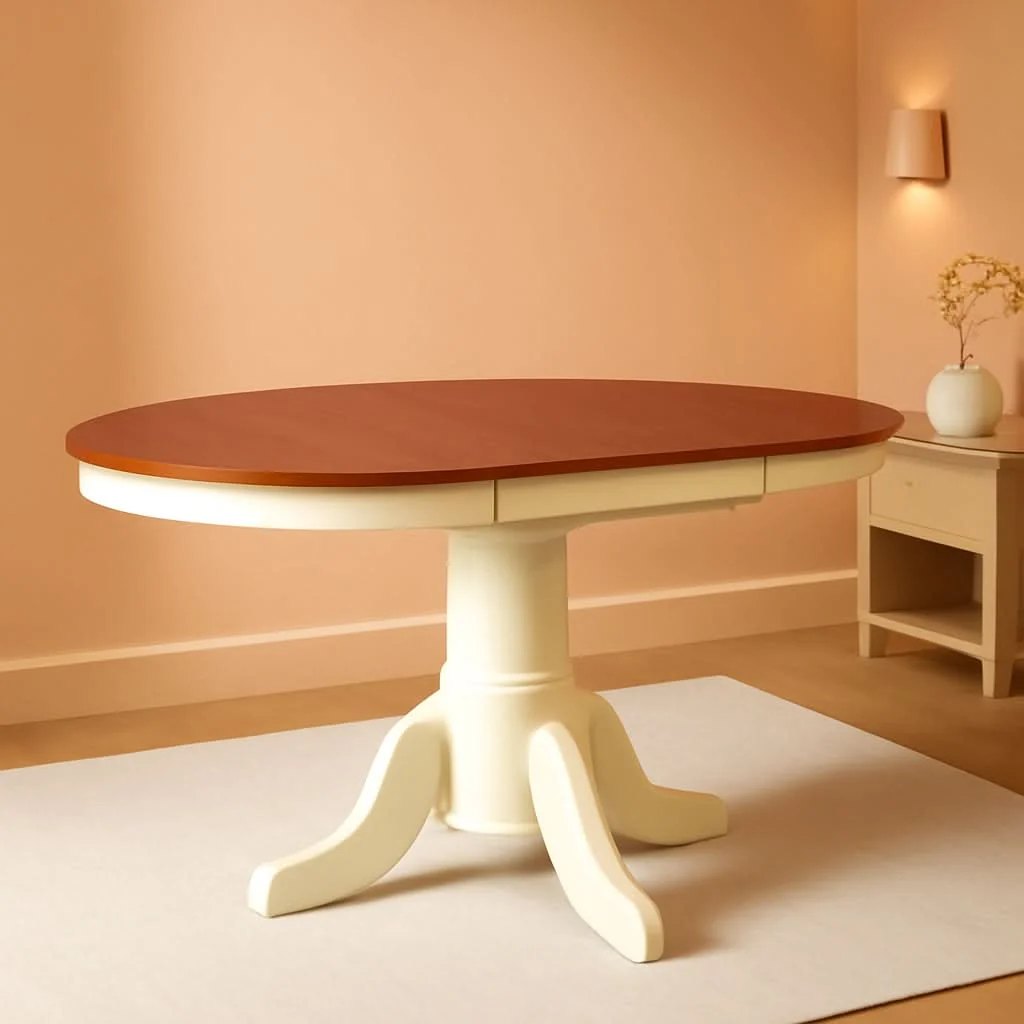 Reusable Avon Oval Dining Table 42×60 Inch Buttermilk Cherry Finish High-Performance