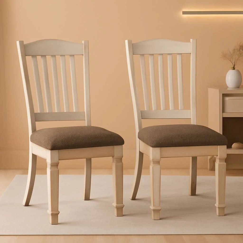 Fine 20 Inch Upholstered Dining Chair Antique White Set Of 2 Versatile