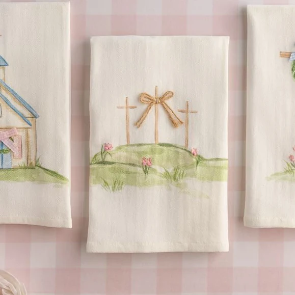 Long-Lasting Three Crosses Easter Cotton Hand Towel Bow Carefully Designed