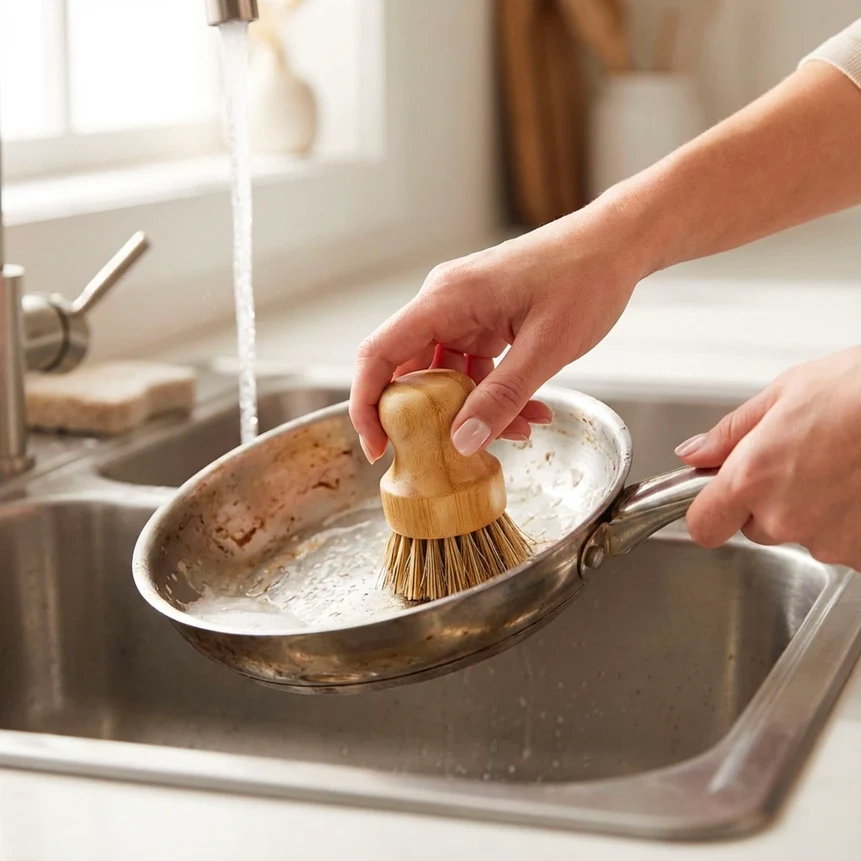 Top-Quality Bamboo Pot Scrubber Effective
