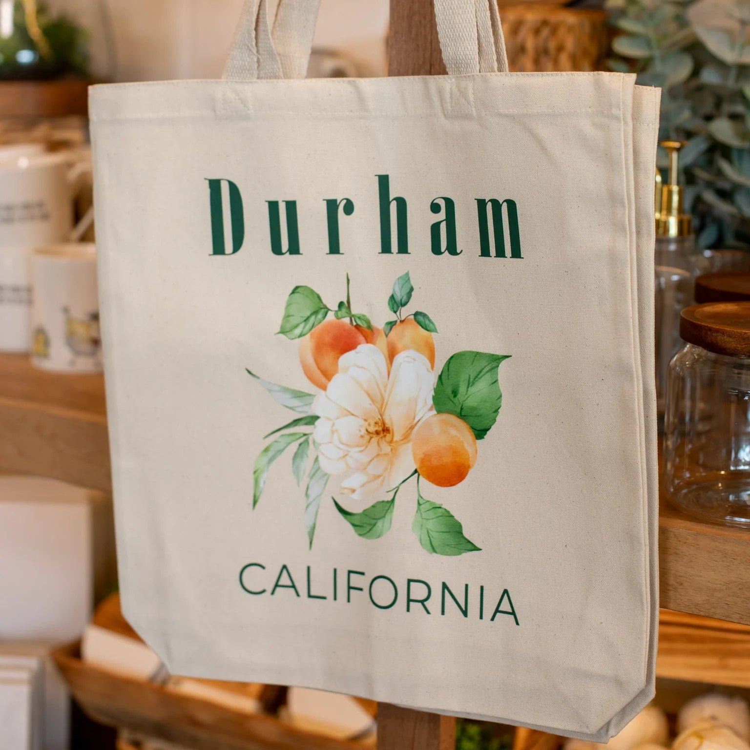 Enhanced Durham California Floral Canvas Tote Bag Crafted