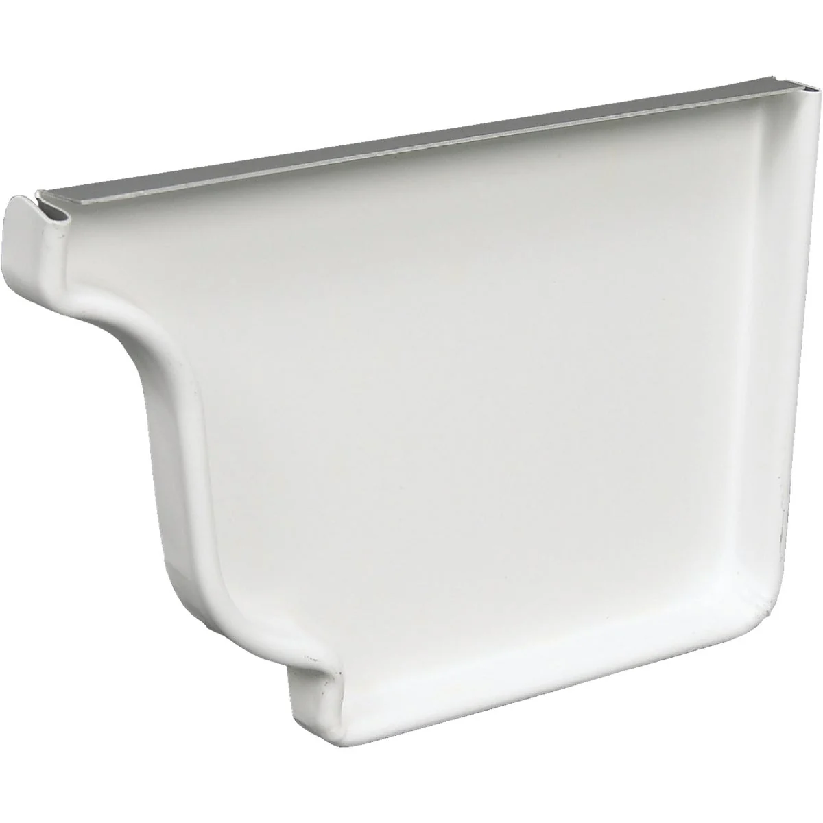 Excellent Amerimax 5 In. Galvanized White Right Gutter End Cap Contemporary