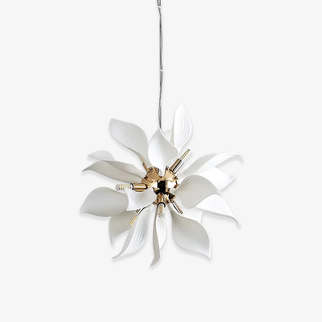 Relaxed Ceramic Petals Blooming Chandelier Minimalist
