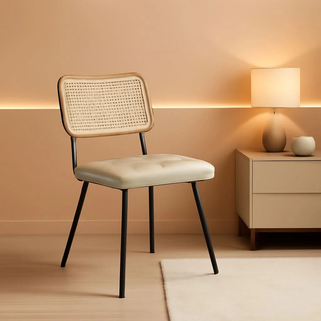 Next-Generation Rattan Dining Chairs Set Of 2 With PU Leather Cushions Durable