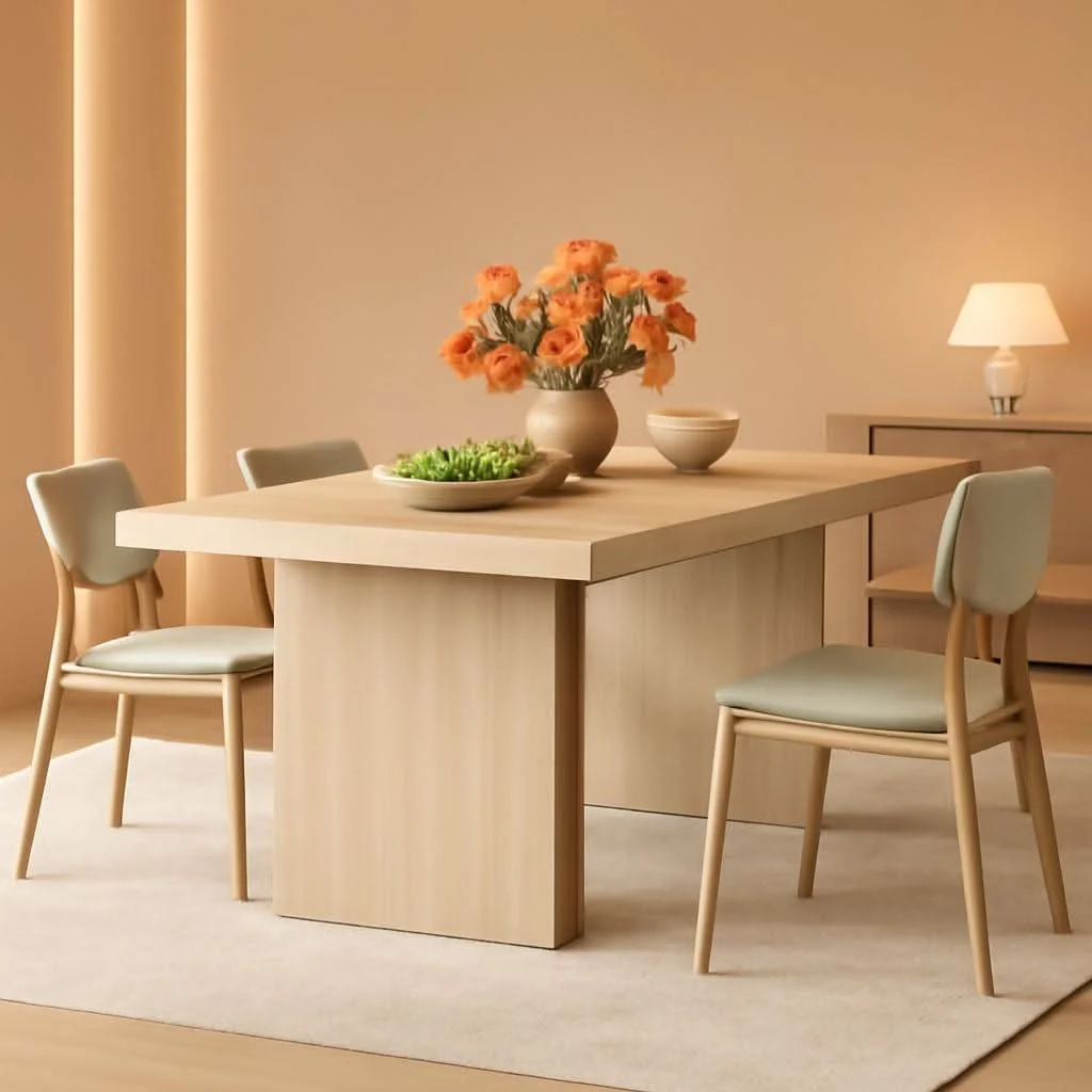 Clean 63 Inch Farmhouse Dining Table Seats 6 With Fluted Lines Superior