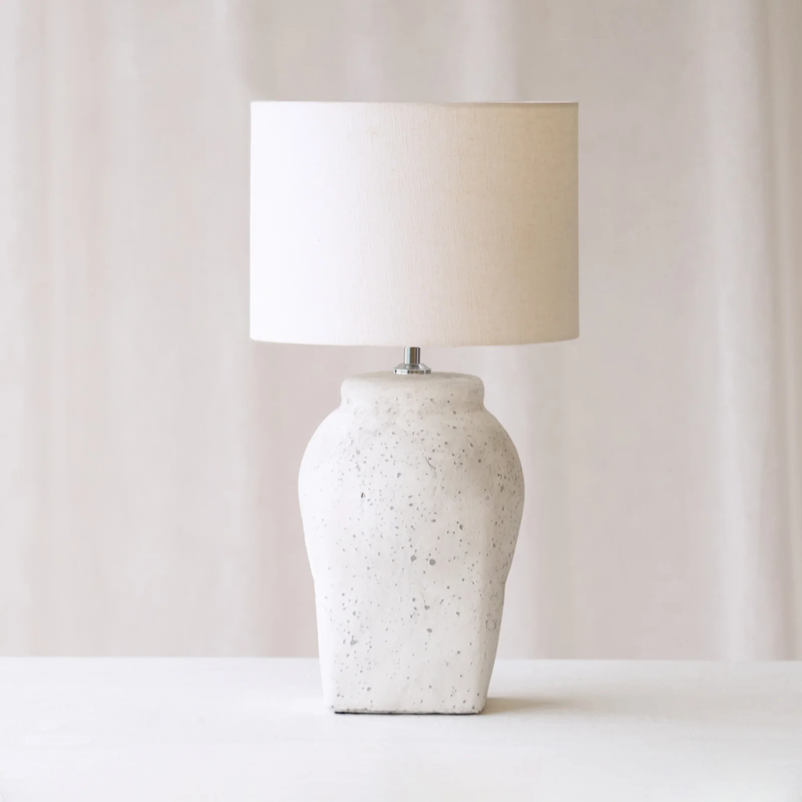 Organic Hekla Table Lamp Light Grey 36cm Contemporary