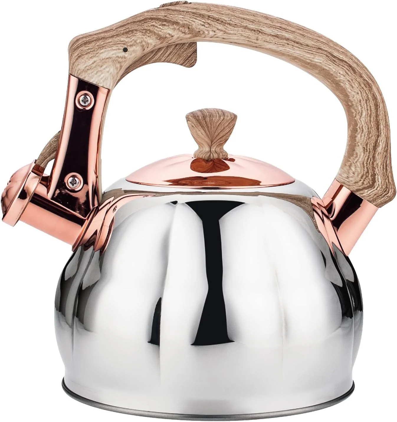 Consistent Stainless Steel Tea Kettle for Stove Top Teakettles Stovetop Whistling with Heat Proof Ergonomic Handle 2.5 Quart Specialty