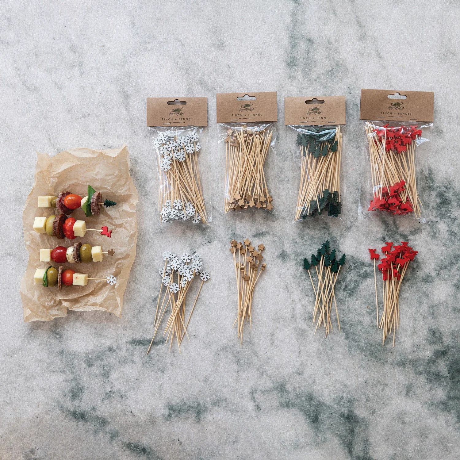 Carefully Designed Seasonal Bamboo Party Picks Contemporary