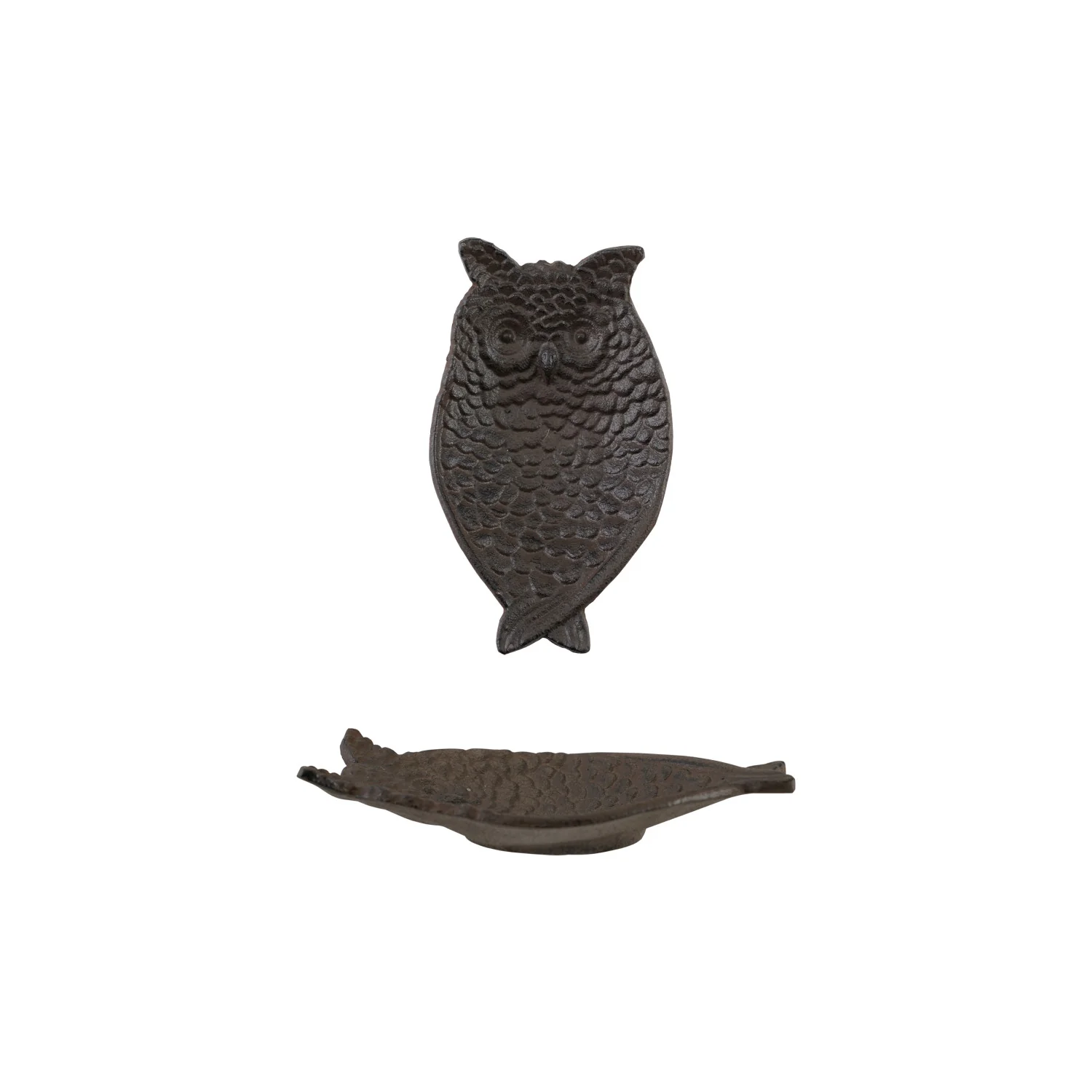Expertly Made Cast Iron Owl Trinket Dish Green