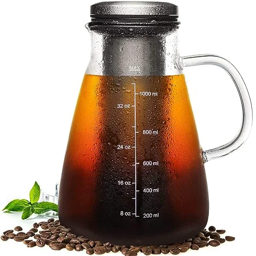 Convenient Cold Brew Iced Coffee Maker 34oz Comfortable