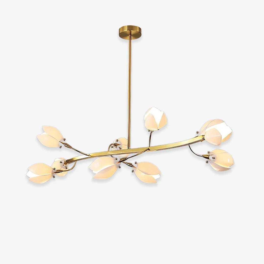Specialty White Porcelain Magnolia Chandelier Fast