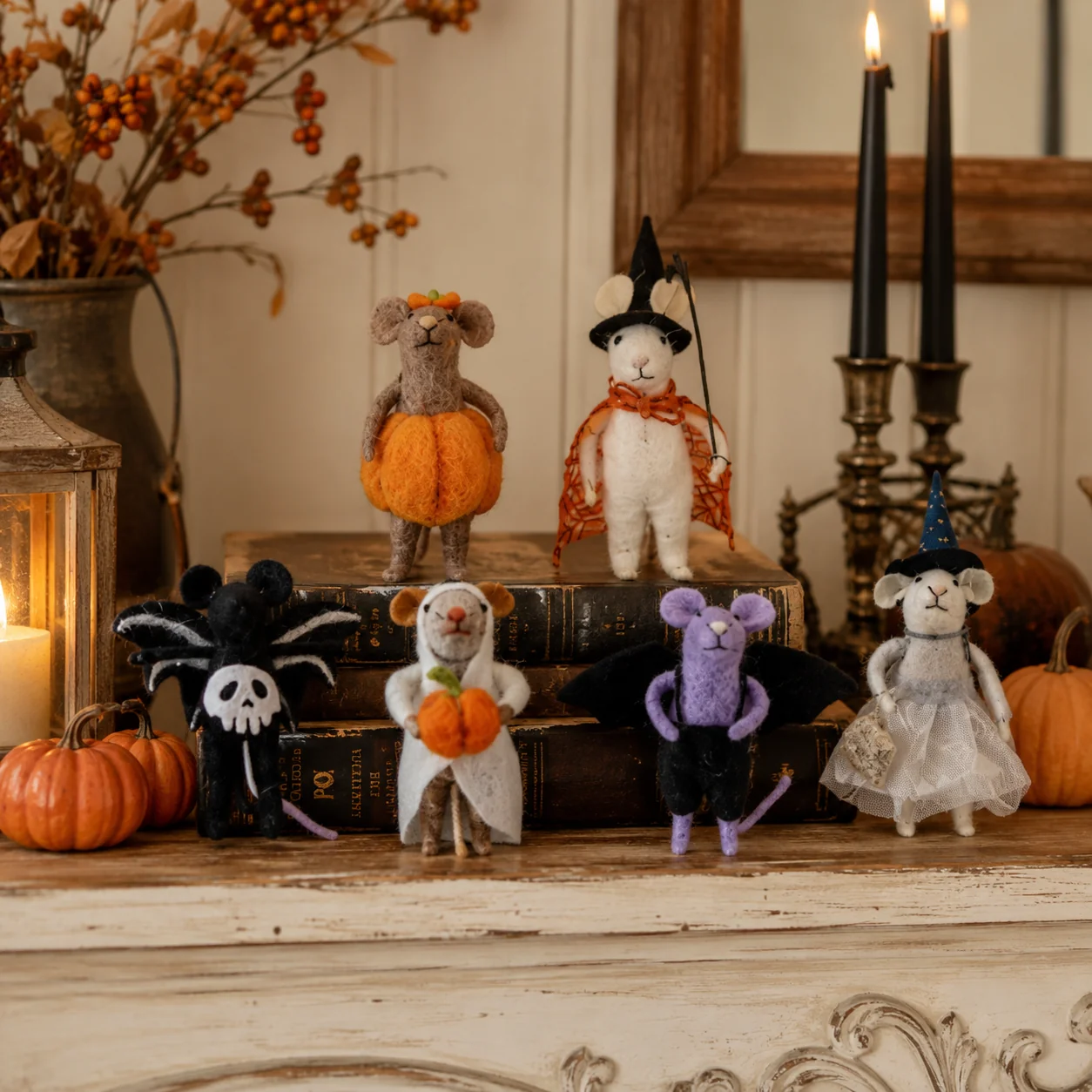 Innovative Handmade Wool Felt Halloween Mice Elegant