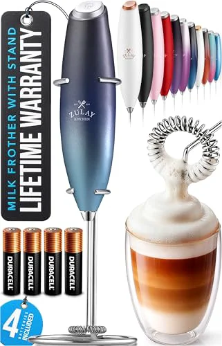 Professional Powerful Milk Frother Wand With Duracell Batteries Eco-Friendly