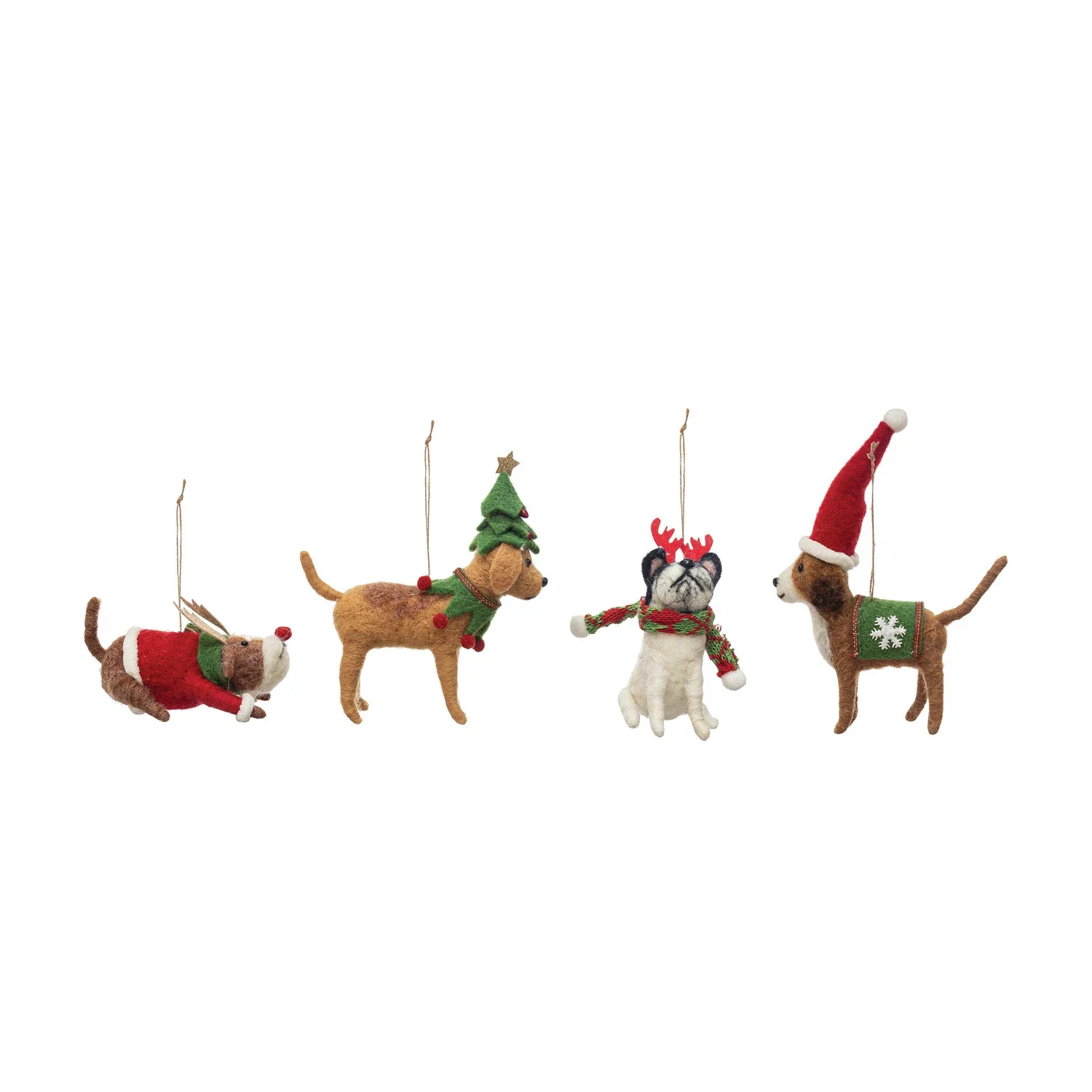 Powerful Handmade Wool Felt Holiday Dog Ornament Consistent