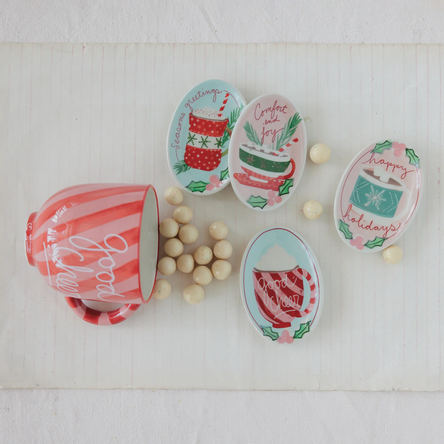 Modern Hand-Painted Holiday Stoneware Dish High-End