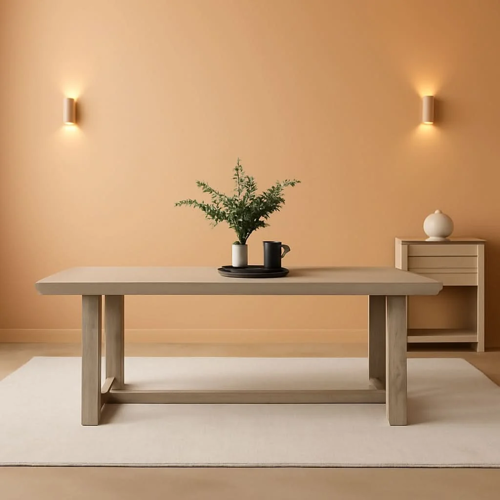 Natural 72 Inch Farmhouse Solid Wood Dining Table Rectangular Kitchen Table Next-Generation