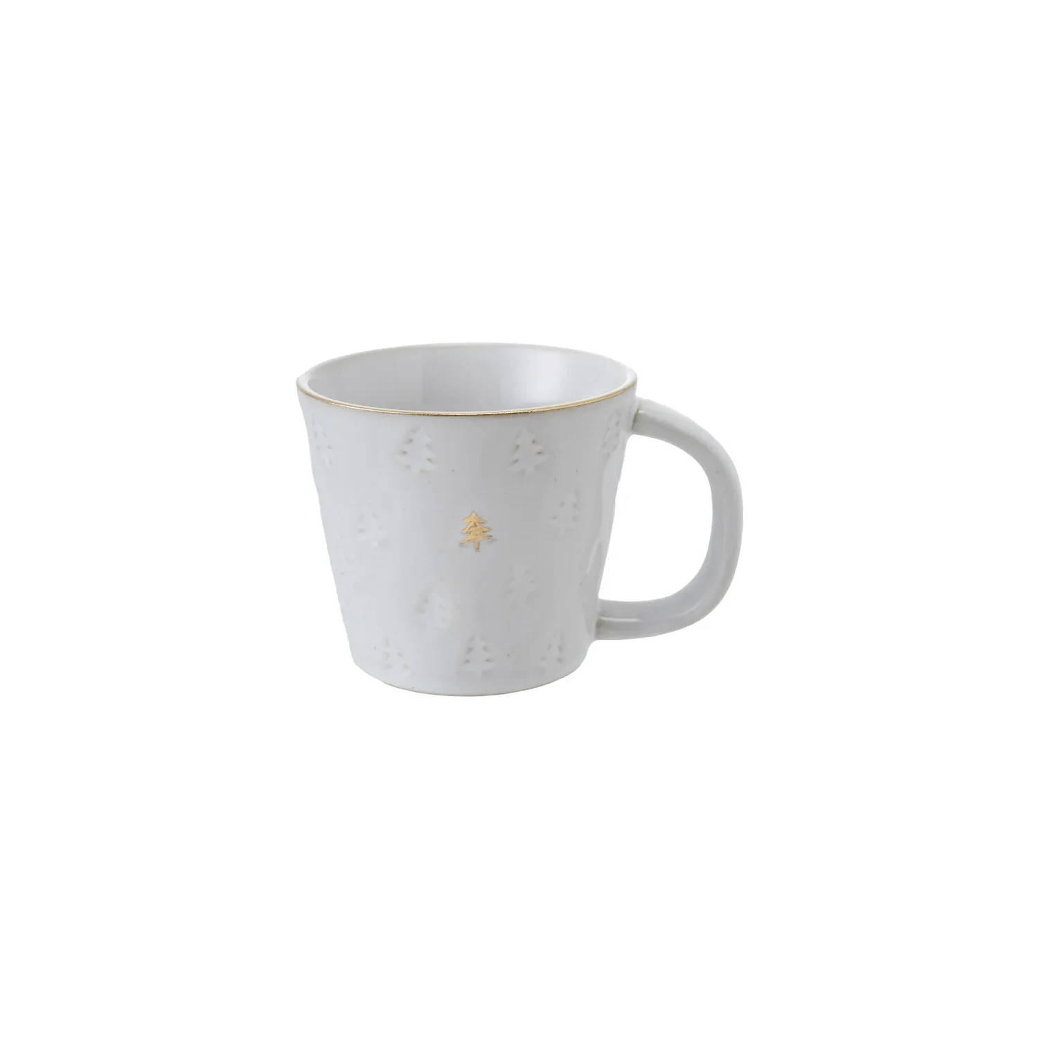 Green White Stoneware Christmas Tree Mug 10 oz Proven