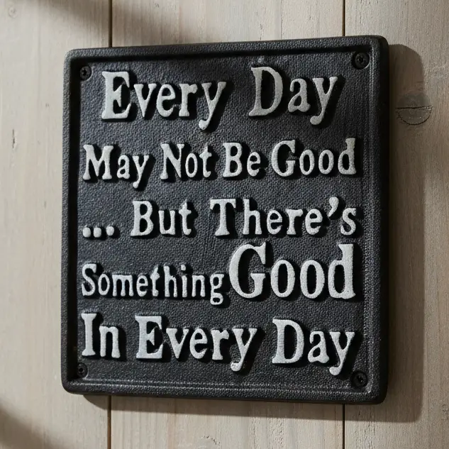 Trusted Something Good in Every Day Cast Iron Wall Plaque Expertly Made