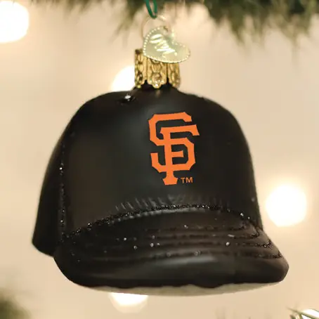 Expertly Made San Francisco Giants Baseball Cap Glass Ornament Classic