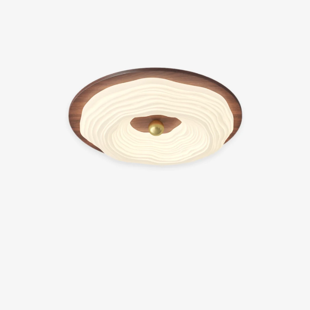 Casual Wooden Donut Ceiling Lamp Sustainable