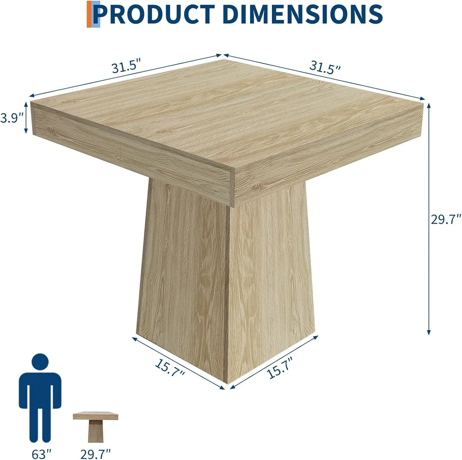 Fast Square Dining Table For Four Thirty One Point Five Inch Pedestal Effective
