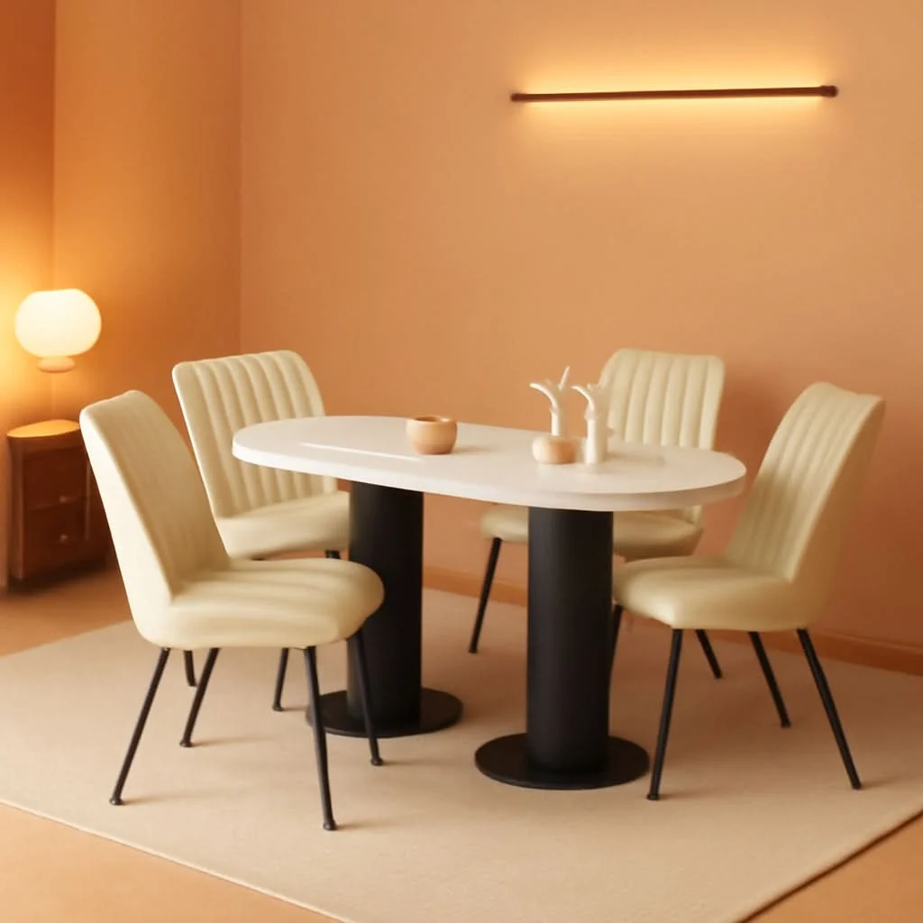Top-Quality Khaki Dining Chairs Set Of 4 With Thick Cushions Metal Legs Reliable