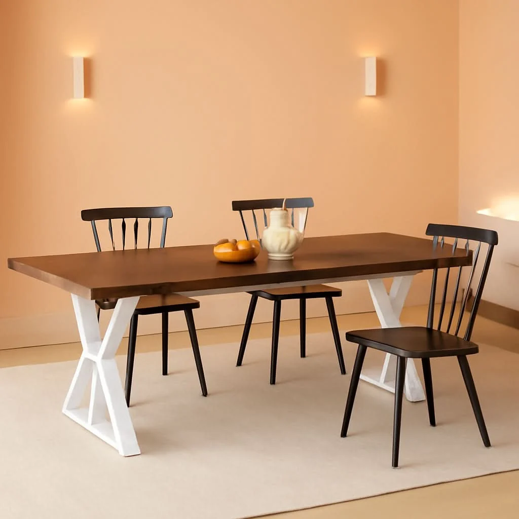 Genuine Farmhouse Dining Table For 6 70.8 Inch Wood Table Two Tone High-Quality