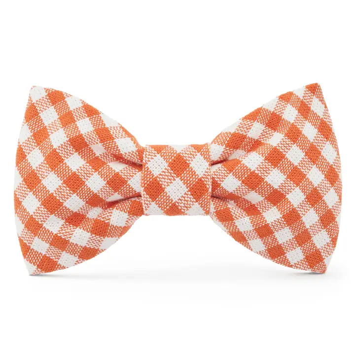 Optimized Cider Gingham Dog Bow Top-Quality