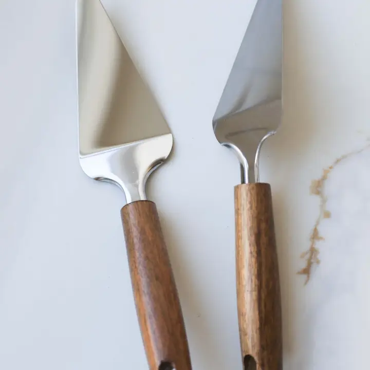 Durable Light Acacia Wood Handle Stainless Steel Pizza Server First-Class