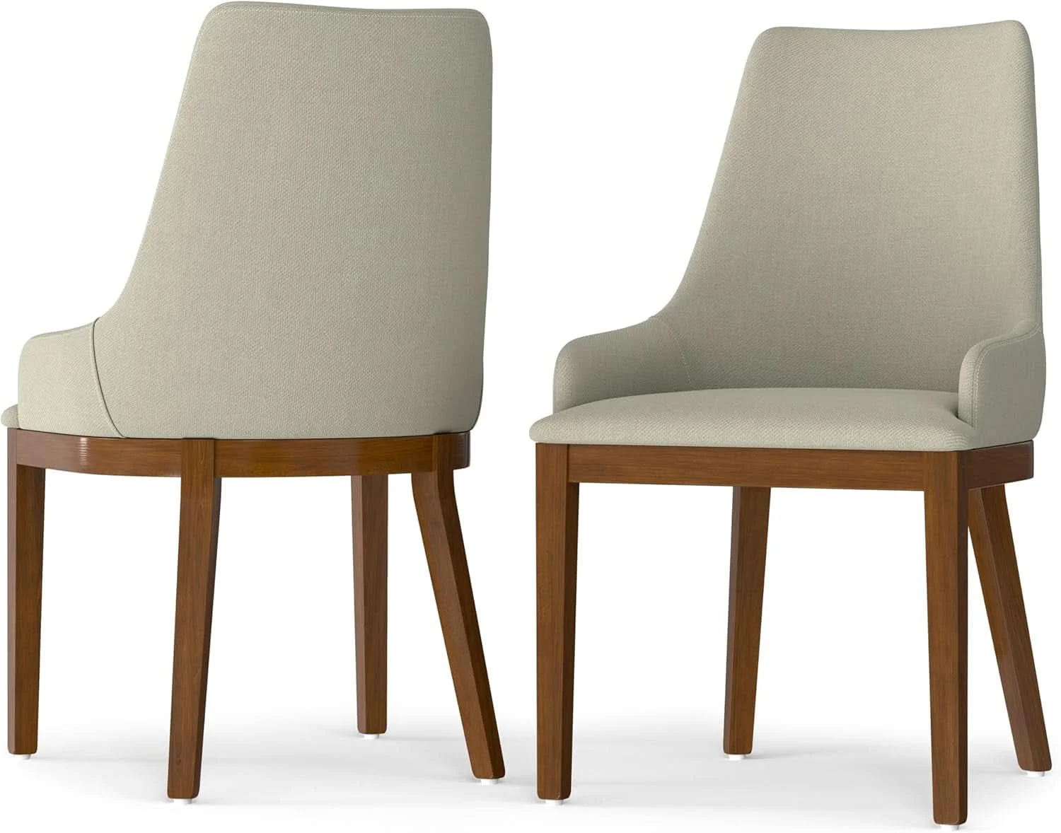 Exceptional Stephanie Contemporary Dining Chair Set Of 2 In Natural Linen Look Fab Solid