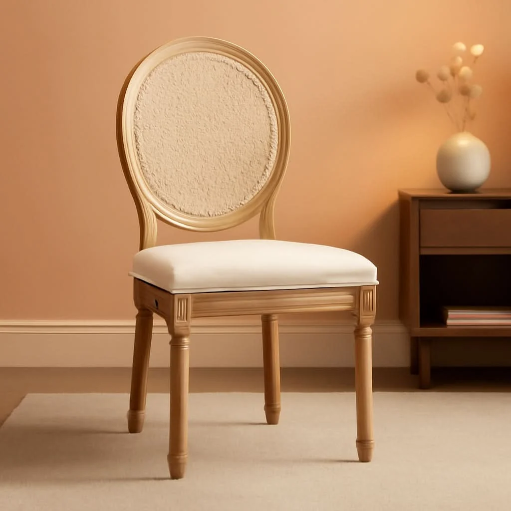 Exceptional Oval Back Rattan Upholstered Dining Chairs Set Of 6 Beige With Wood Le Soft