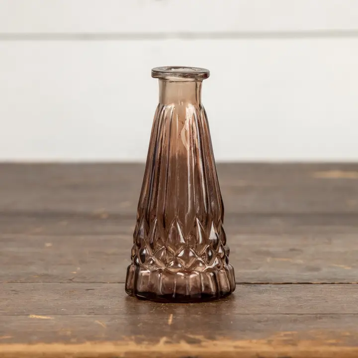 Innovative Vintage Amber Glass Bud Vase Assorted Clean