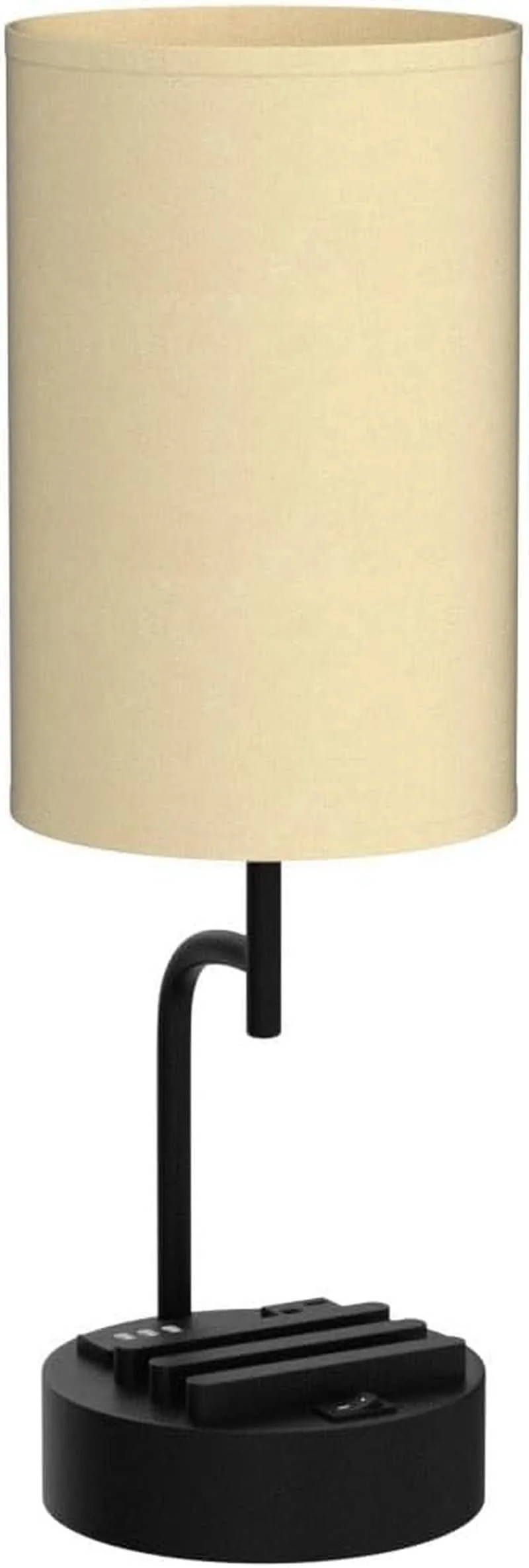 Stylish Table Lamp With 3 USB Ports And AC Outlet For Bedroom Crafted
