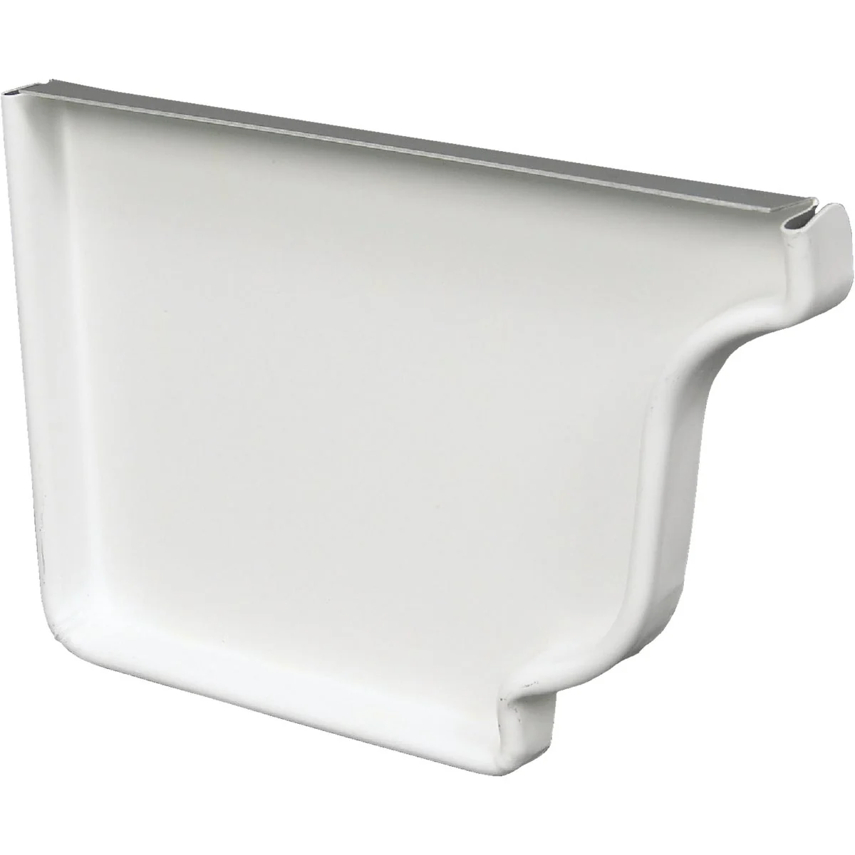 Elite Amerimax 4 In. Galvanized White Left Gutter End Cap Modern