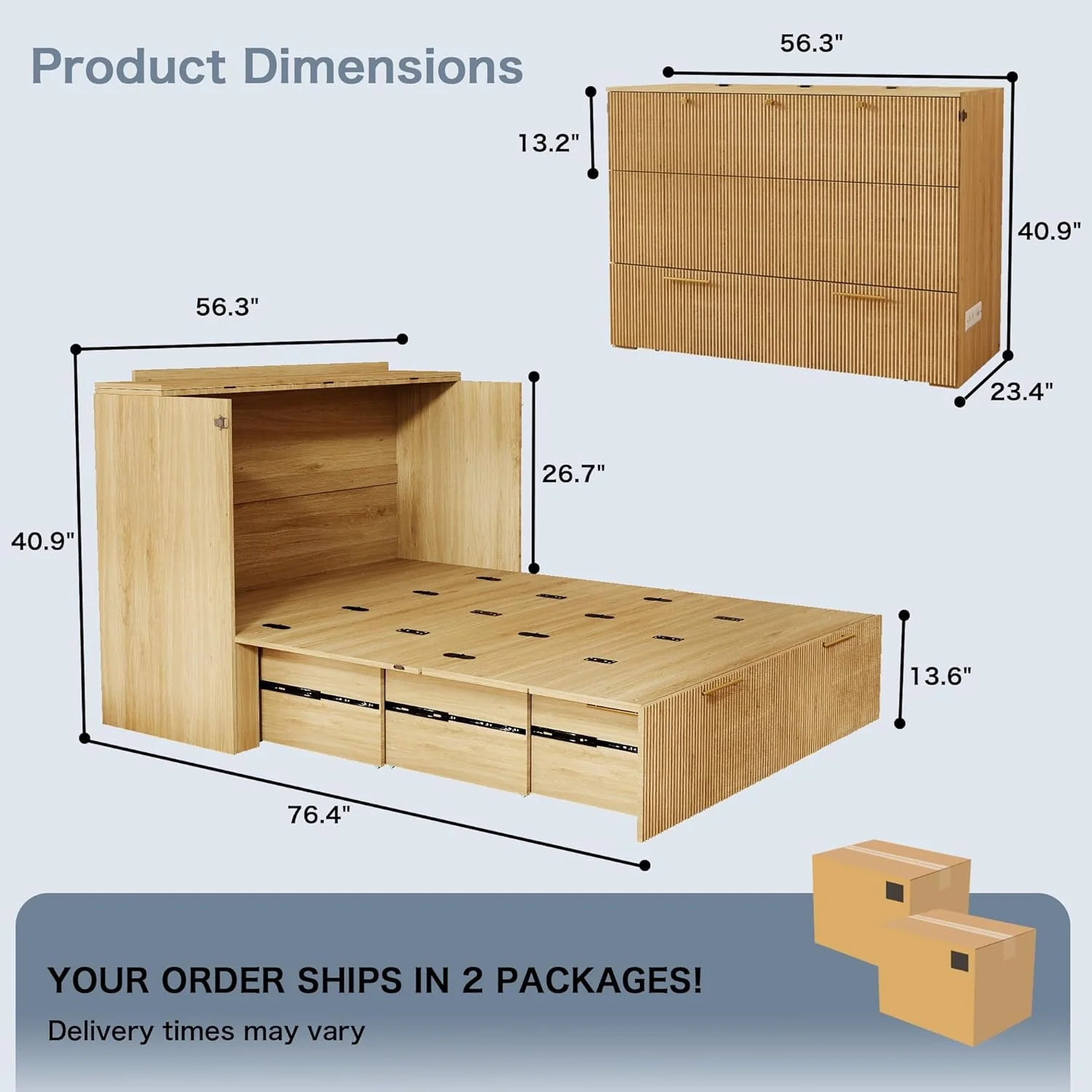 Responsible Oakwood Murphy Bed Cabinet With Integrated Charging Fine Crafted
