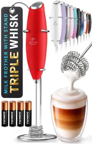 Premium Powerful Milk Frother Wand With Duracell Batteries Contemporary