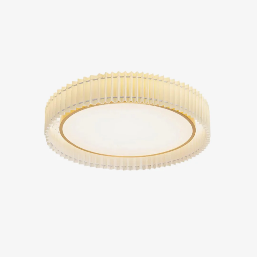 High-Grade White Pleated Ceiling Lamp Fine Crafted