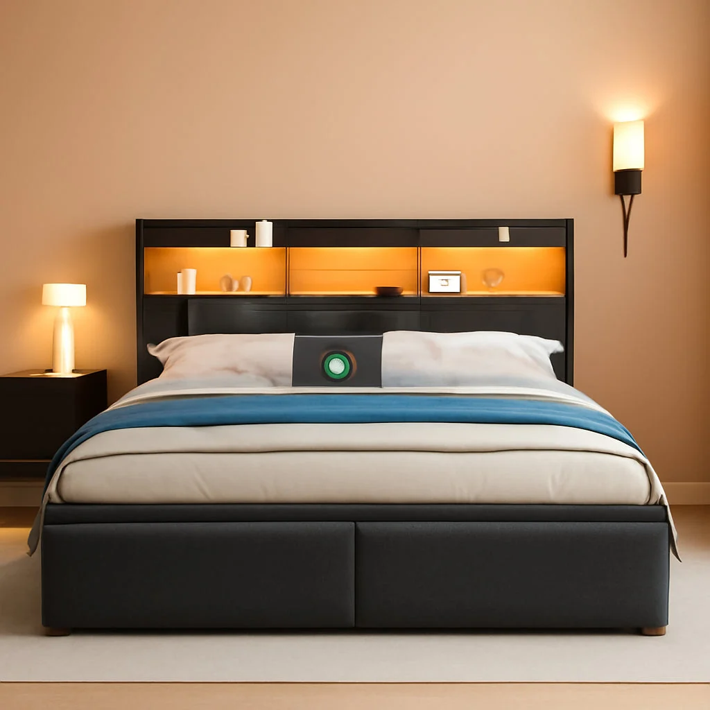 Carefully Designed King Size Platform Bed Frame With Storage Solutions Durable