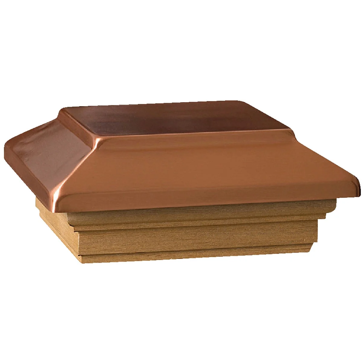 Secure Deckorators 4 In. x 4 In. Plastic Top Cedar Base Press-On Post Cap Smart