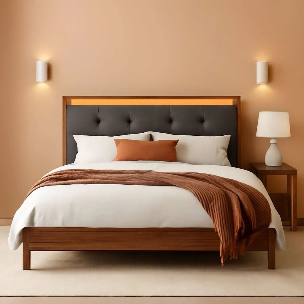 Specialty King Size Bed Frame With Integrated Charging Station Functional