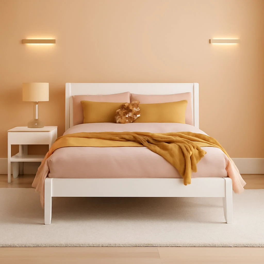 Proven Twin Solid Wood Platform Bed White Sleek Contemporary Natural