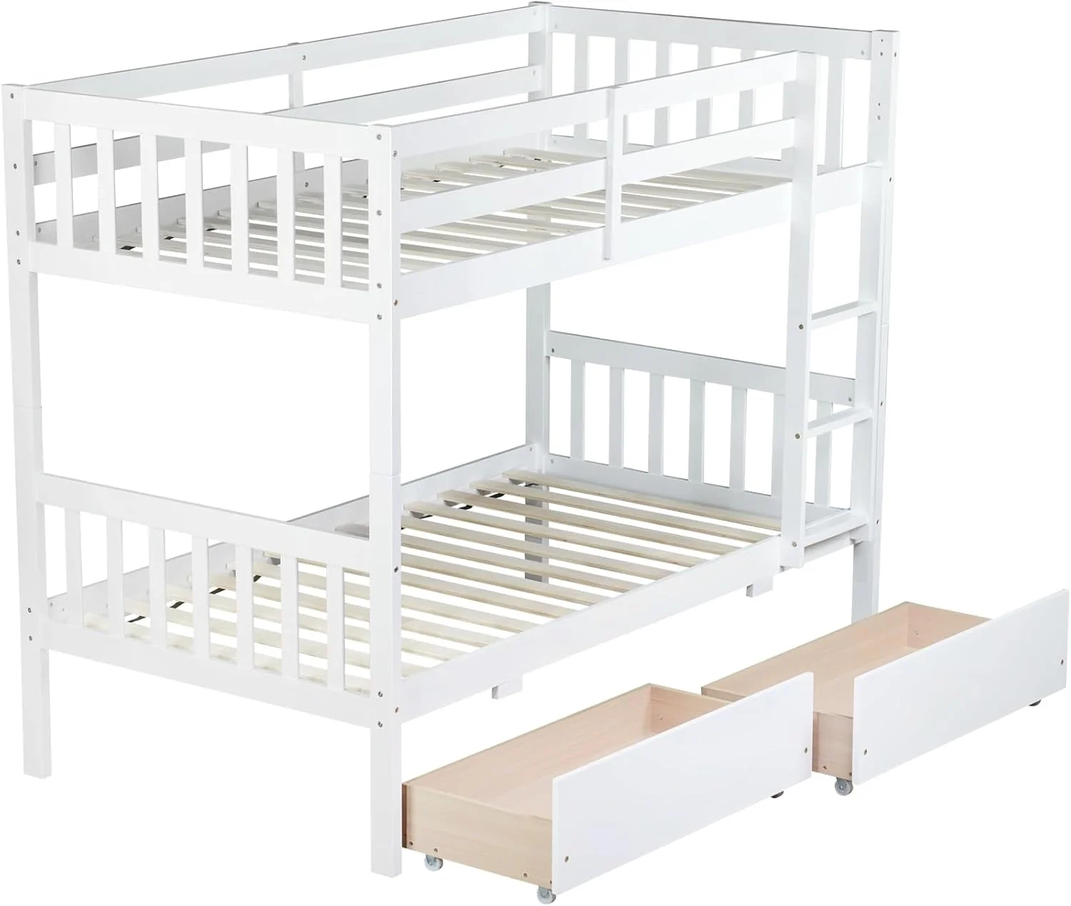 Expertly Made White Premium Grade Rubberwood Bunk Bed Drawers ProLine Fast